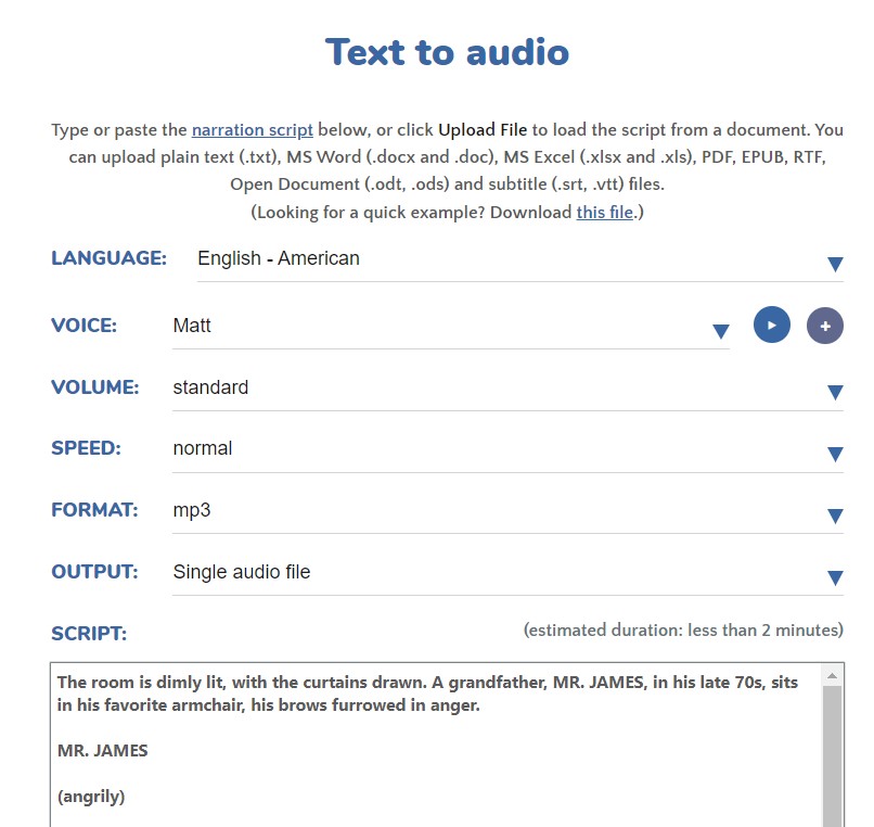 How generate text to voice to use to create video on Pika labs